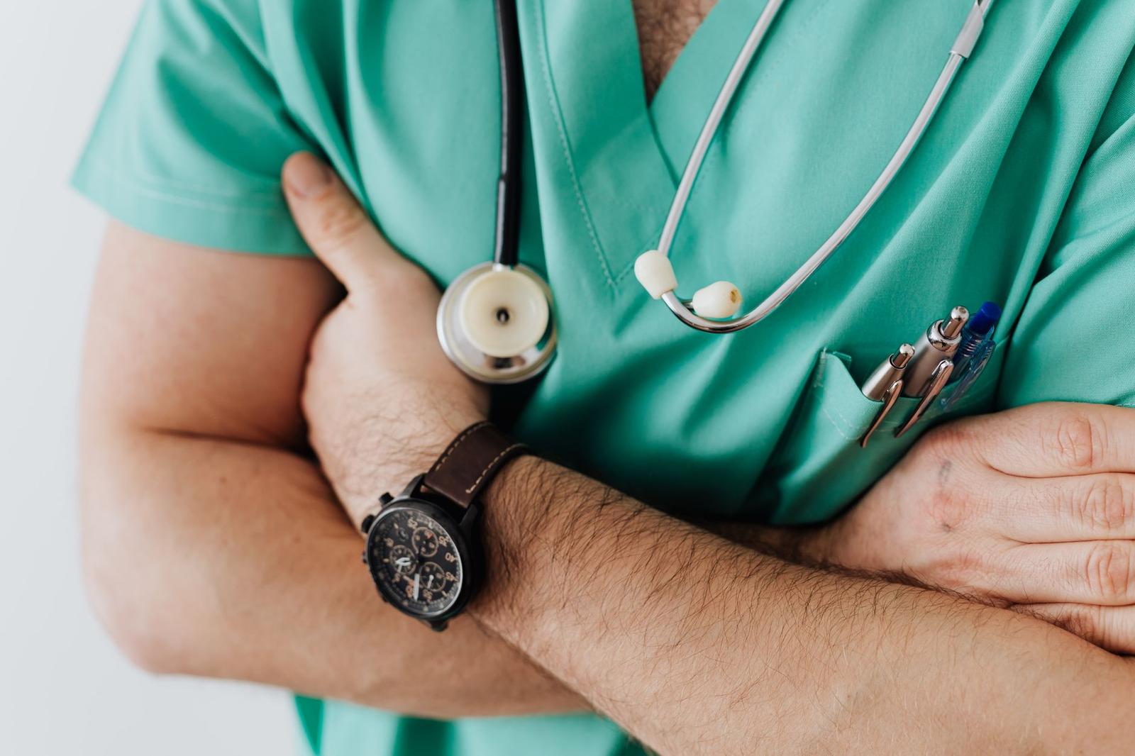 Crop Doctor with Stethoscope in Hospital